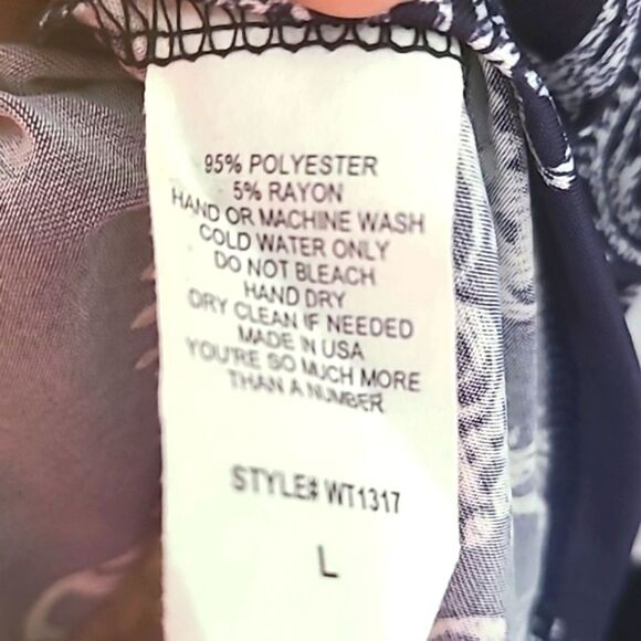 Made by Johnny- Johnny Was Blue & White Floral Asymmetrical Top, Size Large, NWT - Picture 10 of 10